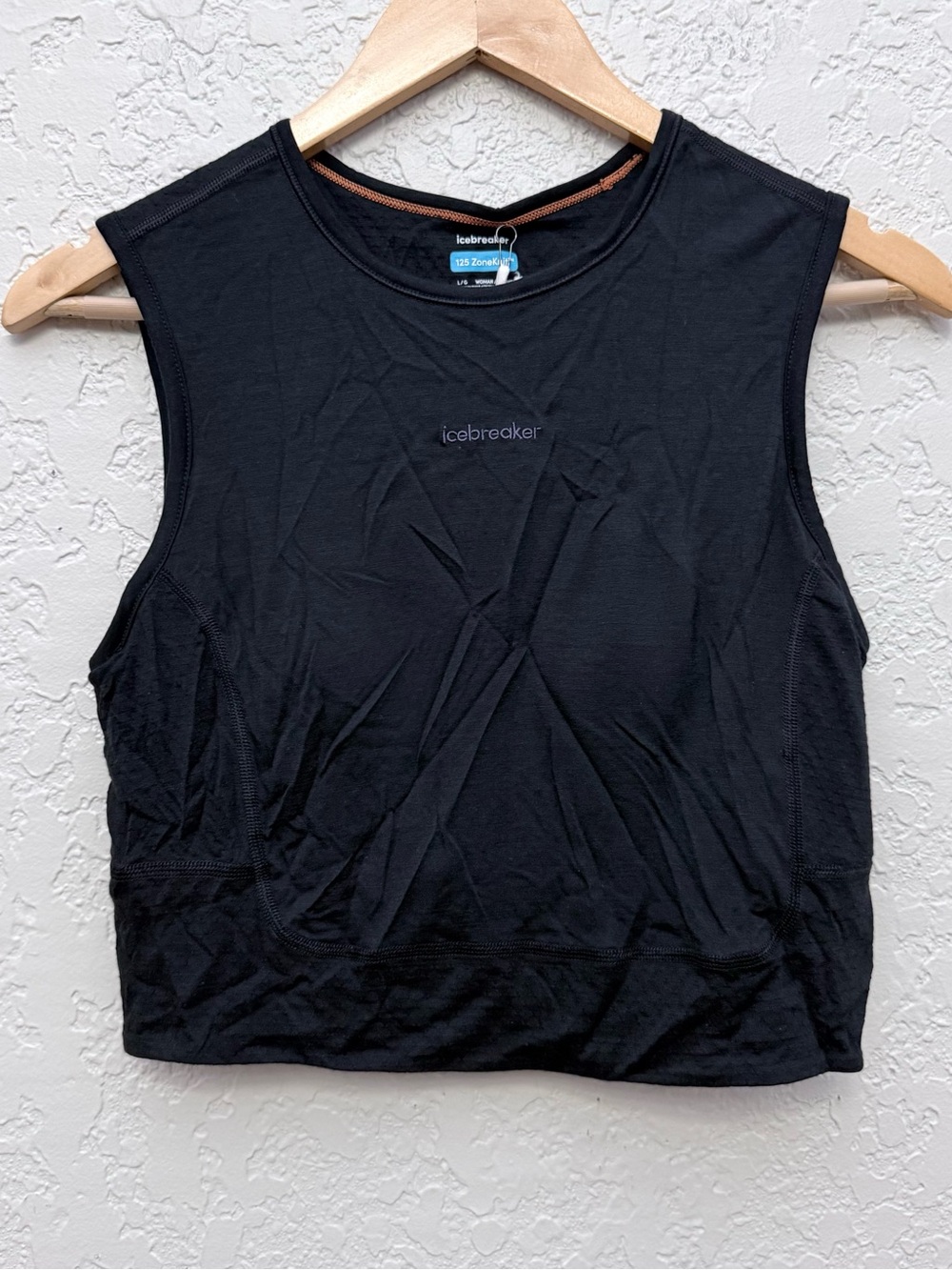 Icebreaker Black Sleeveless Crop Tank Top